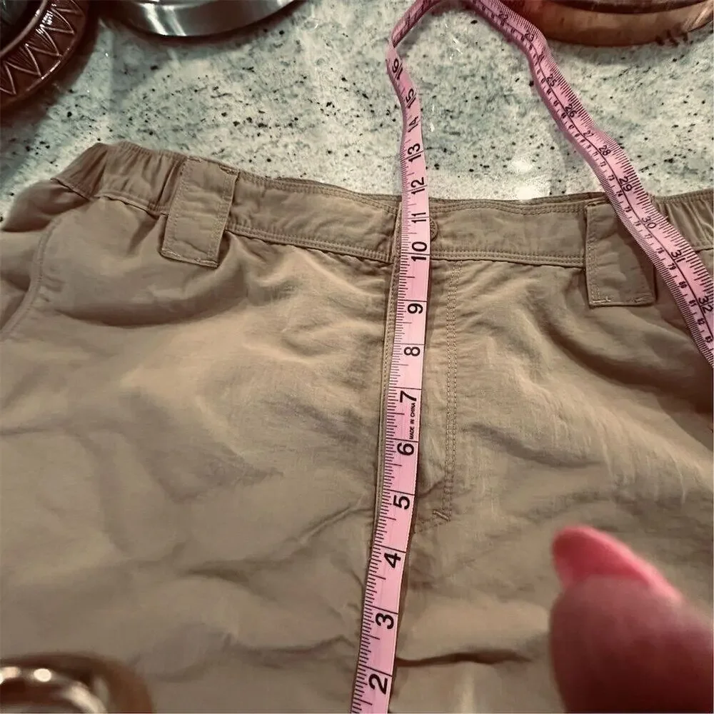 The North Face Men's Cargo‎ Shorts Khaki Size L Casual side Elastic in Waistband